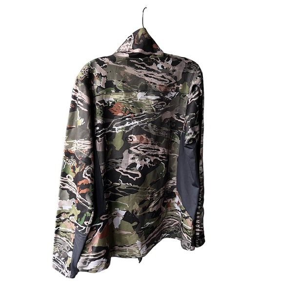 Under Armour Forest Camo Fleece Liner Sweatshirt 1/4 Zipper Size XL - Picture 3 of 13